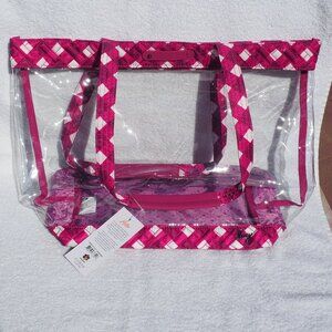 Lug Peekaboo Clearview Tote Bag – Gingham Berry – NWT